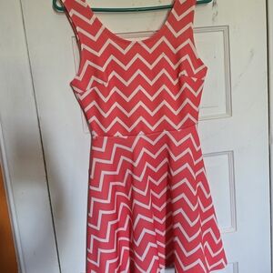 No Boundaries Coral and White Patterned Top